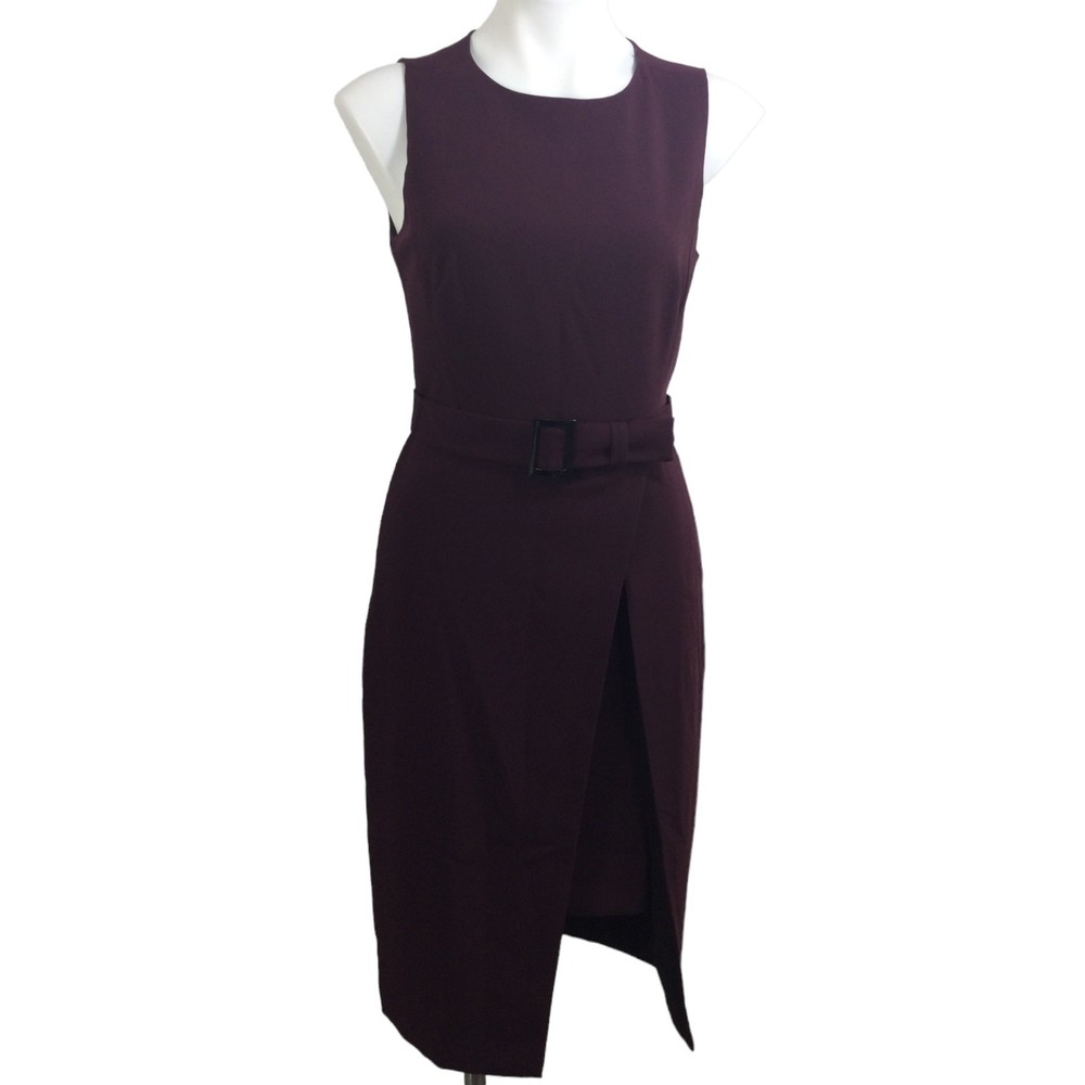White House Black Market deep plum/eggplant Midi Dress